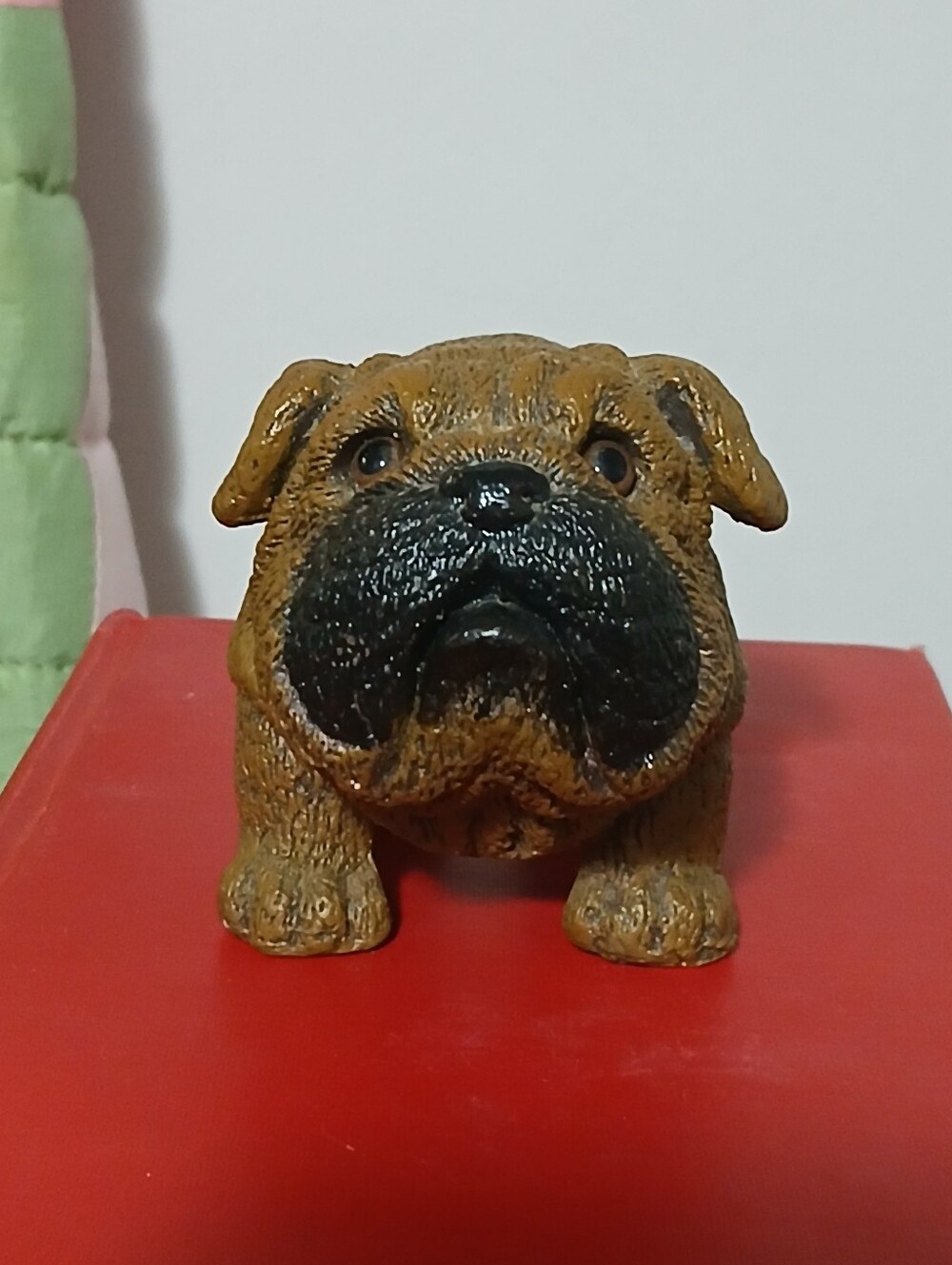 Resin Bulldog Standing Figurine Brown Collectible Sculpture